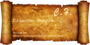 Czipczer Henrik névjegykártya
